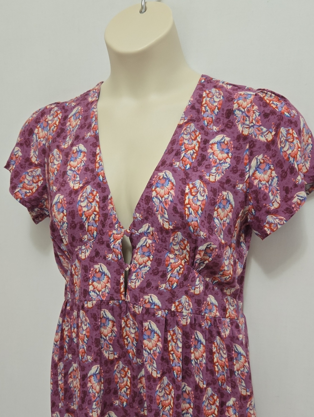 Natural Life Evangeline V-Neck Maxi Dress SIze L Purple Floral - Picture 10 of 16